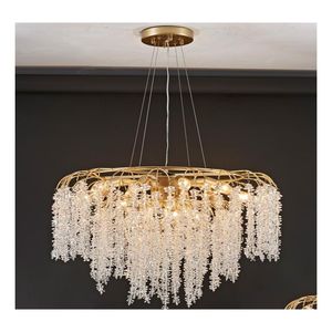 Chandeliers Luxury Living Room Decoration Crystal Chandelier Modern Hanging Lights For Bedroom Cristal Lampen Drop Delivery Lighting Dhxdc