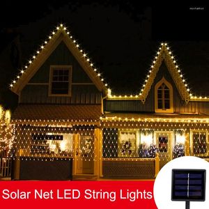 Strings Solar Net Mesh String Lights Fairy Home Garden Holiday Lamp Party Wedding Christmas Decoration Garland Led Light Outdoor