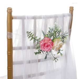 Decorative Flowers Artificial Chair Back Simulation Fake Flower Outdoor Wedding Landscaping Layout Prop