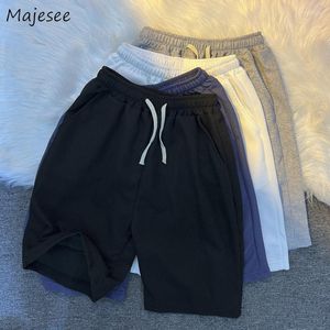 Men's Shorts Men Summer Solid Harajuku Jogger Casual All-match Simple Knee-length Fashion Clothing Streetwear Hawaiian Chic Drawstring