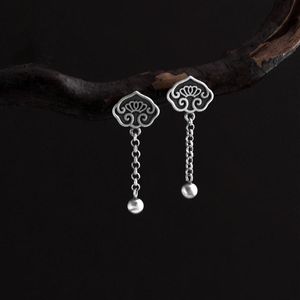 Dangle Earrings & Chandelier Designer Original Literary Retro Wishful Bead Round Chinese Style Elegant Charm Ladies Silver Jewelry