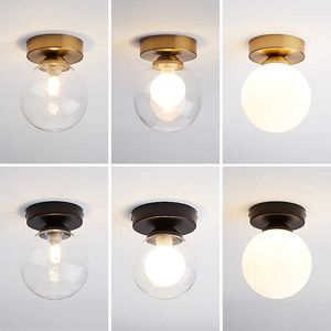 WHITBY modern simple Nordic Round Glass Ball Corridor Creative Living Room Lights aisle glass Ceiling Lamp 0209