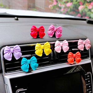 Decorations Bowknot Vent Freshener Perfume Woman Cute Air Conditioning Clip Car Interior Decoration Accessories Gift for Girl 0209