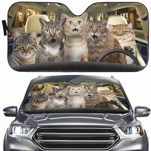 Yosa Car Car Sun Shade Windshield Bengal Cat Driver Shocked Funny Cat Car Front Windo Sunshades Cover Coin