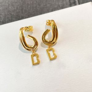 Exquisite Stud Simple Classic Alphabet Earrings Gold Plated