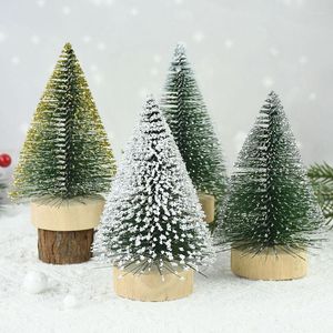 Decorazioni natalizie Mini albero Oro verde Piccolo cedro Pino Piano da tavolo Ornamenti per la casa Regali per l'anno Navidad 2023