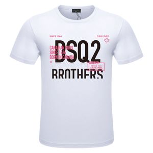 T-shirts masculinas de algodão dsq2 tecido de sarja estilo de verão masculino tendência de personalidade impressão casual t-shirt de manga curta meia manga versátil