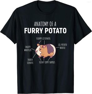 Camisetas masculinas anatomia de uma camiseta de presente de gaiola de batata peluda para camiseta de algodão camiseta redonda de manga curta de manga de tamanho grande