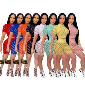 Woman Hollow Hole Two Tracksuits Perspective Sexy Summer Cash Shorts Shorts Set Ladies Short Short Leggings Outfit
