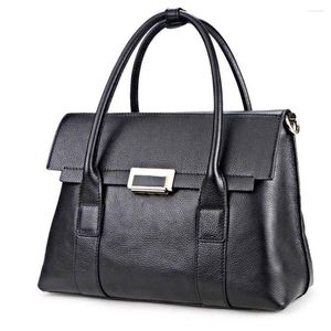 Evening Bags MS Casual Tote Hand For Women Genuine Cow Leather Big Bag Luxury Designer Lady Black Handbag Office Working In 2023