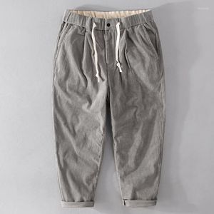 Pantaloni da uomo Autunno Inverno Velluto a coste Casual Allentato Alta qualità Quotidiano Moda Urban Retro Pantaloni in cotone premium a gamba larga con coulisse