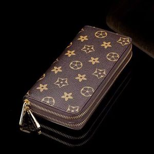 high quality Double zipper Wallets Mens Leather Wallet Holders For Brown flower women Purse Monograms Luxury Purses Cross Body Wallets Zipper Coin Purse