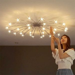 Işıklar Modern Lamba Crystal Sky Stars Led Tavan Işık Oturma Yatak Odası Yemek Odası Restoran Lamparas De Techo 0209