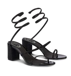 여름 브랜드 Cleo Women Sandals 신발 renescaovillas crystal-embellished 나선형 랩 랩 랩 랩아디아이어 샌들 리아 힐 웨딩, 파티, 드레스, 저녁