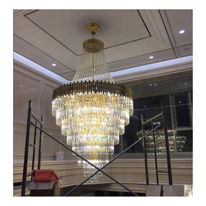 Lampadiers Luxury Modern Crystal Crystal Lumo Light Gold Lustre de Cristal per soggiorno Lampada a led Lampada Lampada Luci di consegna di caduta in DHFPM