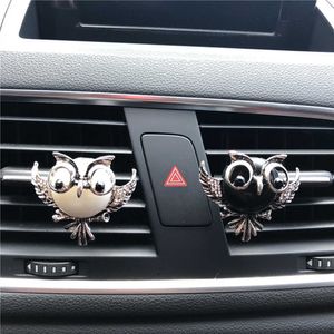 Decorações Carro Perfume Clip Owl Diamond Diamond Fragrance Metal Air Vent e Ventro Automático Decoração de Decoração Acesso Acessórios Presentes 0209