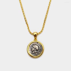 Hänge halsband jbjd vintage guld färg porträtt mynt kedja halsband retro uttalande runt gamla rom gamla smycken