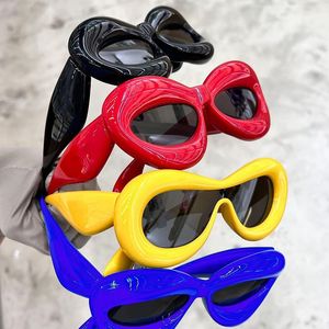 Óculos de sol Cat Eye Bubble para mulheres e homens 2023 Europeus e Americanos Novos Engraçados Passarela Street Shot Óculos de Sol