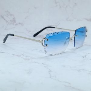 Sunglass Frame Diamond Cut Sunglasses Men and Women Stylish Wire C Designer Carter Sun Glasses Driving Shades Outdoor Protect Eyewear Square