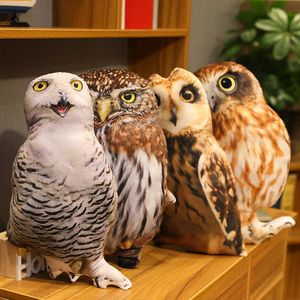 50cm Cute Simulation Owl Sleeping Pillows Soft Stuffed Plush Animals Eagle Cushion Sofa Decor Cartoon Bird Doll Kids Gift