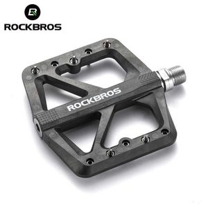 Cykelpedaler Rockbros Cykelpedaler Nylon du Bearing Ultra-Light Mountain Non-Slip Bicycle Pedals Big Foot Road MTB Pedals Cycling Accessories 0208