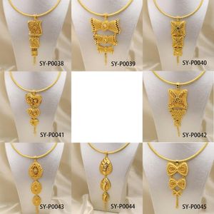 Pendant Necklaces Diana Baby Jewelry Dubai Brazilian Big Necklace 24K Gold Planted Hollow Exaggerated For Women High QualityPendant