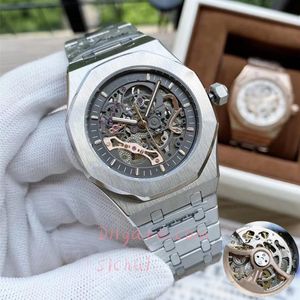 Men's automatic mechanical watch 42mm stainless steel designer hollow-out classic fashion sapphire glass luminous waterproof montre de lux