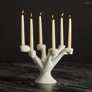 Ljusstake Gold Nordic Home Room Decor Ceramics Candlestick Holder Table Candles Wedding Centerpiece Decoration Ornaments