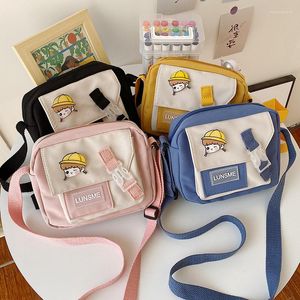Сумки для плеча милая холст маленькая сумка для женщин для женщин рассылает японские харадзюку корейские студент -студентка нейлоновая девочка кошелька