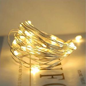 3,3 p￩s 20 LED Mini luzes de fadas ￠ prova d'￡gua Luzes de cordas de cobre Firefly Starry Lighty para Festas de Casamento DIY Jarros de Jarros Crafts Decora￧￵es de Natal