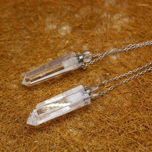 Pendant Necklaces Natural Gem Stone Irregular Clear Quartz White Crystal Point Pendulum For Necklace Women Ball Design