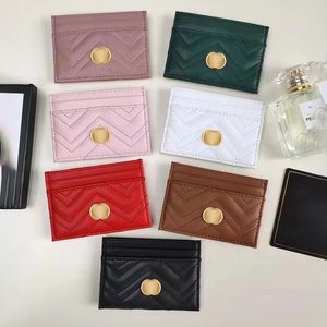 Moedas de grife porta-cartões porta-chaves carteira carteiras de cartão de crédito Marmont porta-cartões Luxos Couro genuíno Moda Feminina Masculina Mini-bolsa porta-identificação negócios