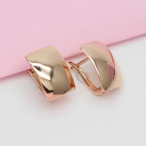 Stud Earrings 585 Purple Gold Glossy Simple For Women Plated 14K Rose Classic High Sense Light Luxury Jewelry Gifts