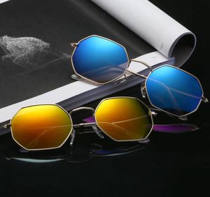 Classic Women Men Sunglass 54mm Fashion Designer Octagon Sunglasses Outdoor Mirrored UV400 Shades w27 with Cases