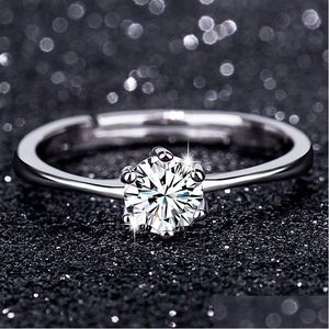 Solitaire Ring Europe и Соединенные Штаты живут новым S925 Classic Six Claw Simation Lover Lovers Wedding Factory W DH2GM