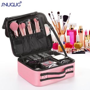 Kosmetiska väskor fall Professionell kvinnlig sminkfodral Brush Make Up Storage Box Trousse Maquillage Beauty Nail Tool Women Cosmetic Organizer Suitcase 230209