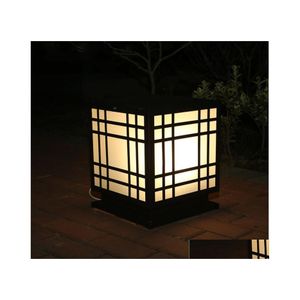Gateljus LED V￤ggpelare Lampa utomhus innerg￥rd landskap ljus kvadrathuvud vattent￤tt villa tr￤dg￥rd gate drop leverans belysning dhznp