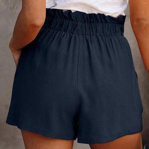 Damen Shorts Sliding Damen Softball Damen Baumwolle Leinen Weiche elastische Taille Sommer Lässiges kurzes Pyjama-Set Weiß