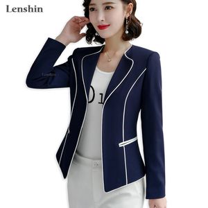 Women s Suits Blazers Lenshin Binding Blazer Women Hidden Breasted Full Sleeve Autumn Work Wear Keep Slim Elegant Office Ladies Jacket Coat Outwear 230208