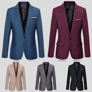 Мужские костюмы Blazers Slim Fit For Men Business Formal Pail Wedding Jackets Мужская модная пиджак куртка S5XL 230209