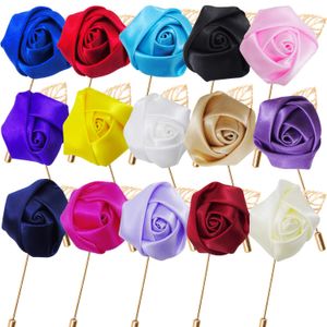 Pins Brooches Lapel Pin For Men Flower Boutonniere Handmade Rose Suit Wedding Groom Drop Delivery 2022 Dhzrm