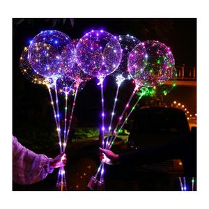 LED-Saiten Bobo-Ballon 20-Zoll-Licht mit Streifendraht leuchtende Dekoration Beleuchtung für Party-Geschenk Drop Lieferung Lichter Urlaub Dh7Hd