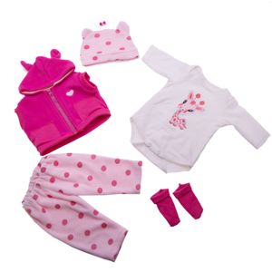 Bebekler Moda Giysileri 17 18 inç veya 60 cm için Uygun Bebek Zürafa Desenli Saf El Yapımı Takımlar Yeniden doğmuş Aksesuarlar 230208