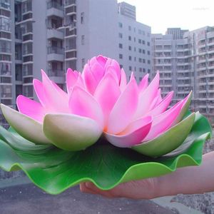 Decorative Flowers 60 CM Diameter Artificial Flower Water Pool Simulation Lotus For Wedding Decoration Home Decor (Pink Red Purple Orange