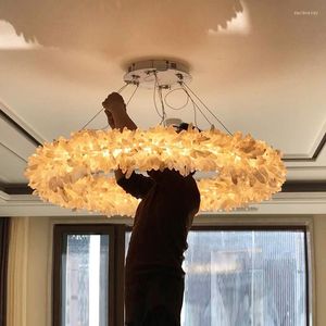 Chandeliers Luxury Chandelier LED Creative Natural Crystal Stone El Engineering Lamp Villa Living Room Decorative Art Custom