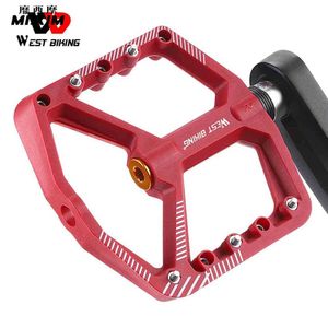 Bike Pedals WEST BIKING Widening Bicycle Platform Pedals Anti Slip Seal Bearings Waterproof Bike Parts Accessories Cycling Flat Platform 0208