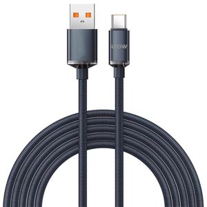 120W Typ C -kabel 6A Super Fast Charging Cable flätad nylon 1m 1,5 m 2 m snabb laddningskablar laddare för Samsung Xiaomi Huawei