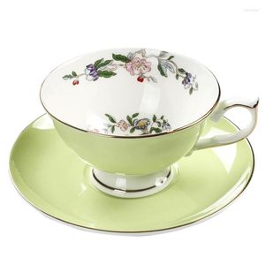 Koppar tefat England porslin kaffekopp vintage blomma keramik och set landsbygdsstil te afetrnoon fest dryckware