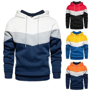 Herrtröjor tröjor herrfleece tröja panel hoodie casual sport tröja jacka 230208