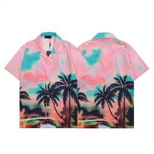 2023 Lyxdesignade hawaiianska skjortor Herr Cardiganskjorta Mode brevtryck Fritidsskjortor Herr Slim Fit Kortärmad Variety Par topp